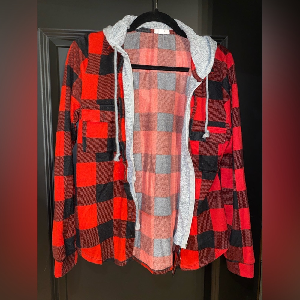 Ardene Plaid Hoodie M